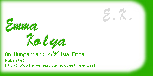 emma kolya business card